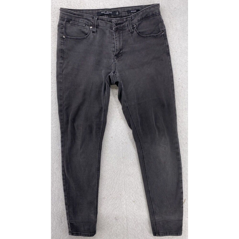 Max Jeans Womens Size 4 Jegging Skinny Jeans Faded Black Charcoal Stretch Denim